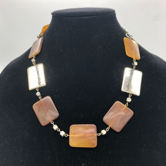 Banana Republic Resin Square Statement Nexklace - Picture 1 of 2